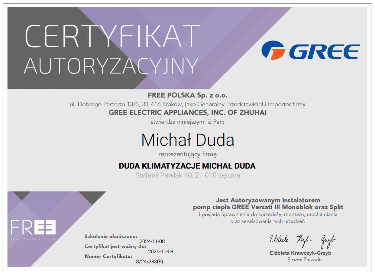 Certyfikat gree
